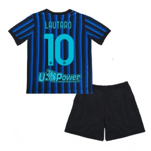 Inter Milan Lautaro Martinez #10 Hjemmebanetrøje Børn 2025-26 Kortærmet (+ Korte bukser)